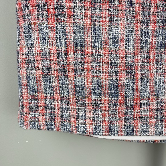 House of Harlow 1960 Mini Skirt‎ Womens 10 Tweed Denim Pink Blue Coquette - Picture 3 of 6